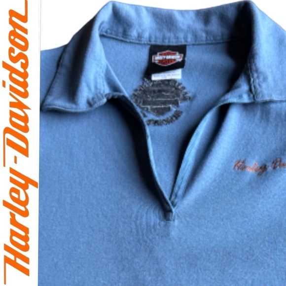NEW RARE‼️ Harley Davidson V Neck Embroidered Polo - Size L - Picture 3 of 5